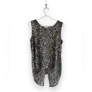 Sandy & Sid, size medium, leopard print sleeveless blouse with back tie